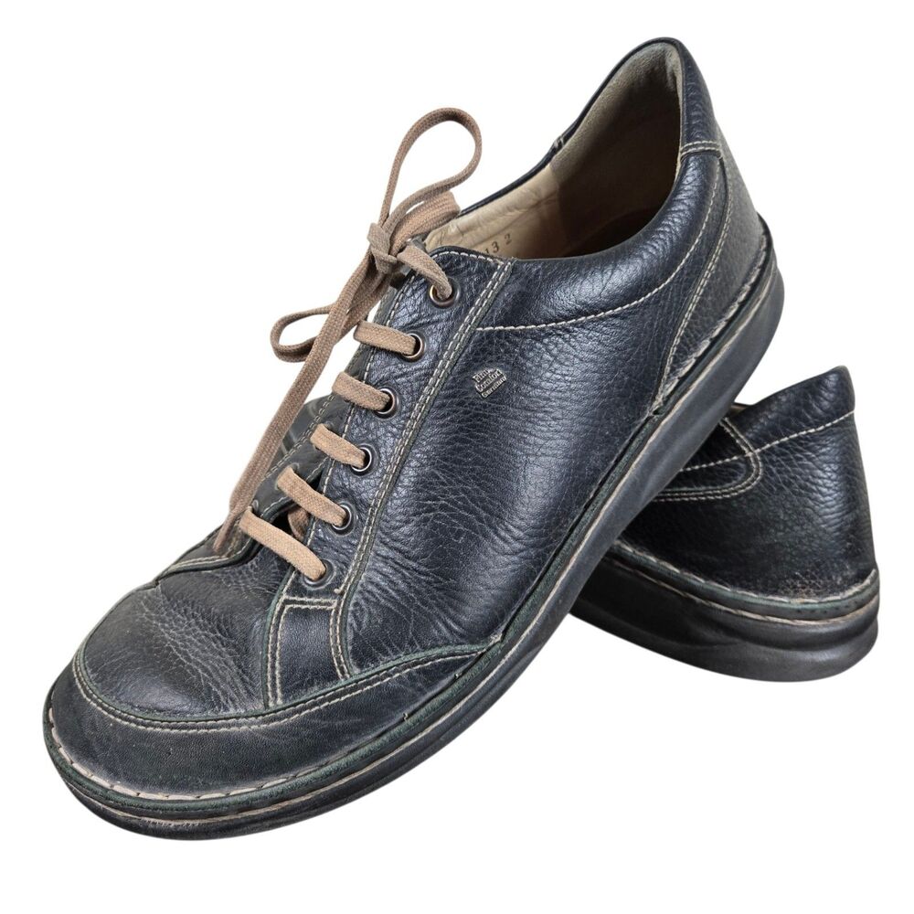Finn Comfort Nantes Lace Up Oxfords Men's Sz 9.5 Black Leather Dadcore Gorpcore